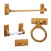 Dalton 4-Piece Bathroom Accessory Set, Honey Oak, Includes Towel Bar, Towel Ring, Toilet Paper Holder, and Robe Hook  Design House, 561258 view 1