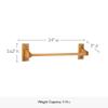 Dalton 4-Piece Bathroom Accessory Set, Honey Oak, Includes Towel Bar, Towel Ring, Toilet Paper Holder, and Robe Hook  Design House, 561258 view 2