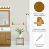 Dalton 4-Piece Bathroom Accessory Set, Honey Oak, Includes Towel Bar, Towel Ring, Toilet Paper Holder, and Robe Hook  Design House, 561258 view 3