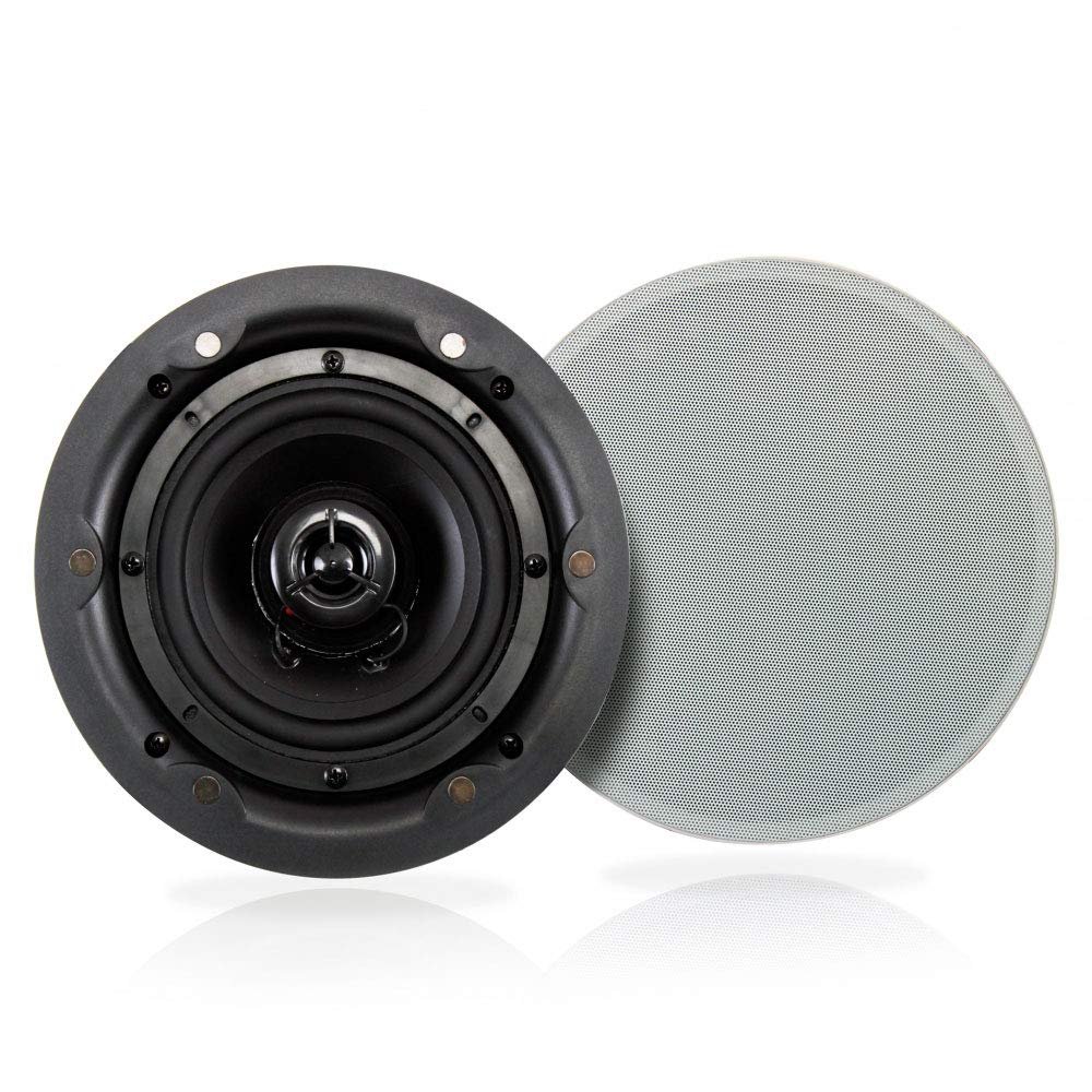Pyle Ceiling and Wall Mount Speaker - Wireless Bluetooth 5.25 Dual 2-Way Audio Stereo Sound Subwoofer Kit with, 240 Watts, in-Wall & in-Ceiling Flush Mount for Home Surround System - Pyle PWRC55BT
