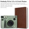 Fintie Photo Album for 3.5x4.25 Inch Polaroid Films - 64 Pockets Small Albums Book Compatible With Fujifilm Instax Wide EVO/400/300, Polaroid Now+/Now/Flip/I-Type/600/SX-70 Photos, Vintage Brown view 2
