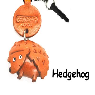 Hedgehog Leather Animal Earphone Jack Accessory/Dust Plug/Ear Cap/Ear JackVANCA Made in Japan #47227
