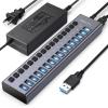Powered USB 3.2 Hub, ACASIS 16 Ports USB 3.2 Hub with 10Gbps Data SpeedAluminum Housing, USB Hub Powered with 96W Power Adapter, USB Hub for PC/Laptop, Computer, Flash Drive, Printer, Camera view 1