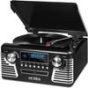 Victrola Haley Retro Bluetooth Record Player & Multimedia Center with Built-in Speakers - 3-Speed Turntable, CD Player, AM/FM Radio, 3.5mm Aux-In, Wireless Music Streaming, Black view 1