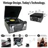 Victrola Haley Retro Bluetooth Record Player & Multimedia Center with Built-in Speakers - 3-Speed Turntable, CD Player, AM/FM Radio, 3.5mm Aux-In, Wireless Music Streaming, Black view 4