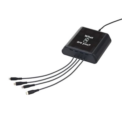 Kwikboost Mini Charging Hub Table Top Station. Charges 4 Phones at Full Speed. Affordable Option for Dorm, Patient, Library, Waiting Rooms & More (Basic)