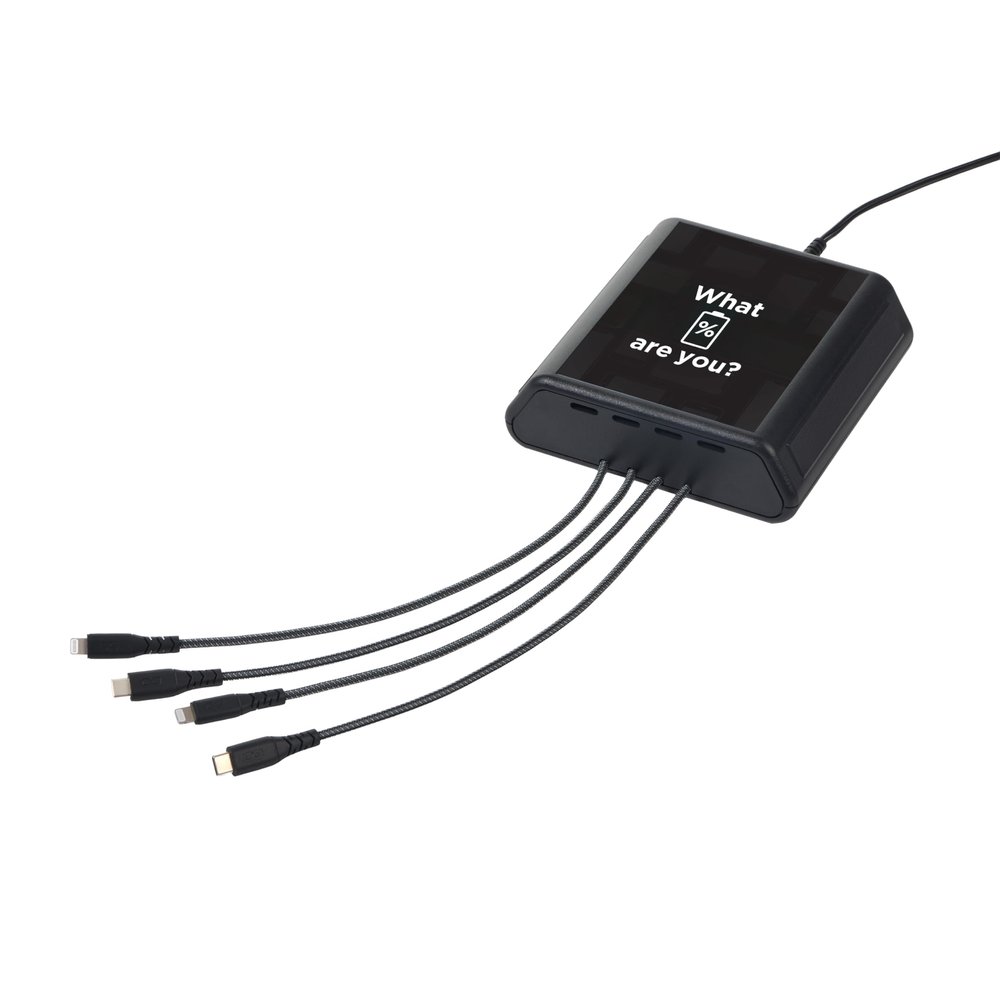 Kwikboost Mini Charging Hub Table Top Station. Charges 4 Phones at Full Speed. Affordable Option for Dorm, Patient, Library, Waiting Rooms & More (Basic)