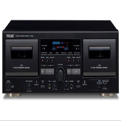 TEAC W-1200B Dual Cassette Deck with Recorder with USB Pitch Control Karaoke-Mic-in and Remote