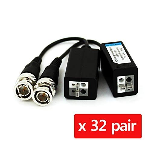HDVD 32 Pairs Split Joint Mini CCTV BNC HD-CVI/TVI/AHD Passive Video Balun Transceiver (32 Pairs)