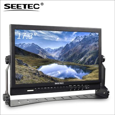 SEETEC P173-9HSD 17.3" Aluminum Design IPS 1920x1080 Pro Broadcast LCD Monitor with 3G-SDI HDMI AV YPbPr 3-Color Tally Light for Living Events and Shows