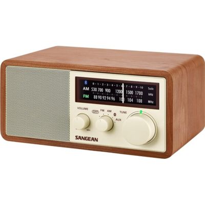 Sangean WR-16 AM/FM, Aux-in, Bluetooth, Wooden Cabinet Radio