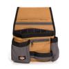 Dickies 11-Pocket Tool/Utility Storage Pouch for Tool Belt, Durable Canvas, Puncture-Resistant Backing, Screwdriver Pockets, Zippered Security Pocket, Hammer Loop, 2-inch Tunnel Loop, Grey/Tan view 1
