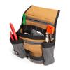Dickies 11-Pocket Tool/Utility Storage Pouch for Tool Belt, Durable Canvas, Puncture-Resistant Backing, Screwdriver Pockets, Zippered Security Pocket, Hammer Loop, 2-inch Tunnel Loop, Grey/Tan view 2