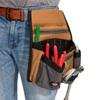 Dickies 11-Pocket Tool/Utility Storage Pouch for Tool Belt, Durable Canvas, Puncture-Resistant Backing, Screwdriver Pockets, Zippered Security Pocket, Hammer Loop, 2-inch Tunnel Loop, Grey/Tan view 4