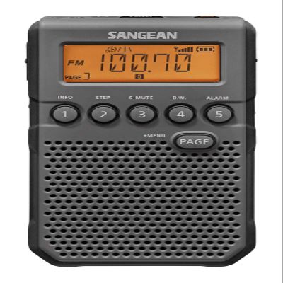Sangean DT-800BK AM/FM/NOAA Weather Alert Pocket Radio, Black