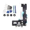 (md0410) Black USB Charging Port Charge Dock Connector Charger mic Flex Ribbon Cable Replacement Part Compatible for iPhone 7 Plus + Tools Kit view 1