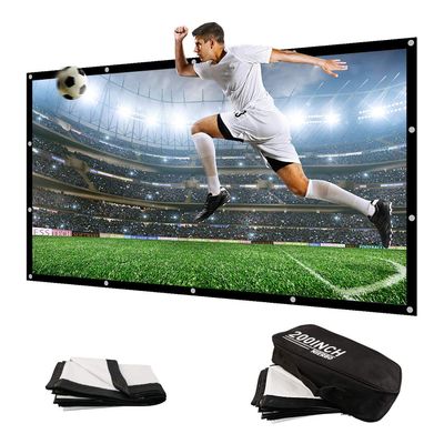 NIERBO 200 Inch Large Huge Projector Screen Big 16:9 3D Movie Screen of Thick Canvas Material Projection Screen HD for Outdoor Indoor Home Theater Church with a Black Projector Bag Not Include Mount