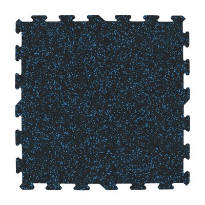 IncStores 6mm Thick Energy Rubber Interlocking Floor Tiles | Large Recycled Rubber Floor Tiles for a Stronger and Safer Basement, Home Gym, Shed, or Trailer | Blue, 14 Pack