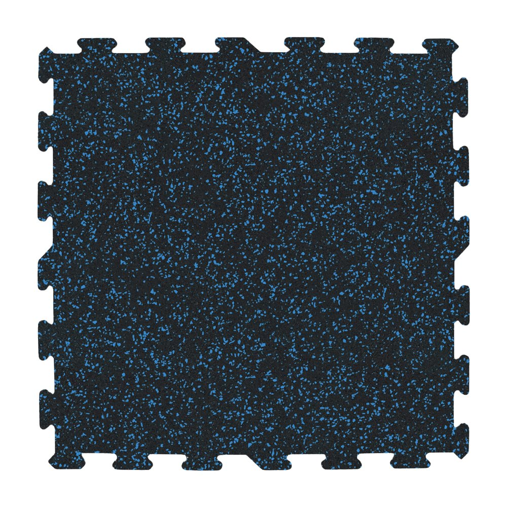 IncStores 6mm Thick Energy Rubber Interlocking Floor Tiles | Large Recycled Rubber Floor Tiles for a Stronger and Safer Basement, Home Gym, Shed, or Trailer | Blue, 14 Pack