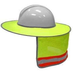 ML Kishigo 2873-6 Full Brim Sun Shield Color Lime (10 Pack) Include Free Sticker (American Flag)