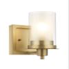 Designers Impressions Juno Brushed Brass 1 Light Wall Sconce/Bathroom Vanity Light Fixture with Clear and Frosted Glass: 73485 view 1