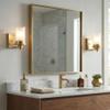 Designers Impressions Juno Brushed Brass 1 Light Wall Sconce/Bathroom Vanity Light Fixture with Clear and Frosted Glass: 73485 view 2
