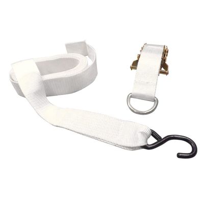 TentandTable 13' x 1.5" Ratchet Strap Cargo Tie Down, Snap Hook White 10pk