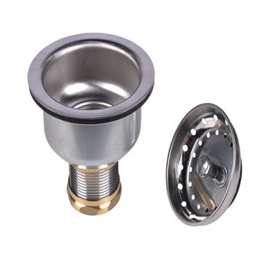 Dearborn 15BN 15 Locking Cup Sink Basket Strainer with Brass Nut and Neoprene Stopper (Fits all cast iron)