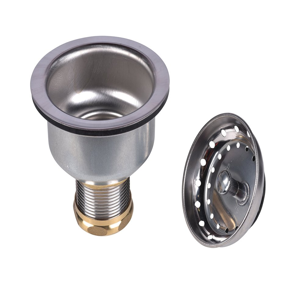 Dearborn 15BN 15 Locking Cup Sink Basket Strainer with Brass Nut and Neoprene Stopper (Fits all cast iron)
