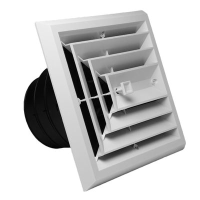 RectorSeal TRUaire Retrofit Grille/Damper MV3 81913 Plastic Ceiling Diffuser With Incorporated Ceiling box, Easy Installation, HVAC, 8x8 3 Way Register W/ 6,7,8" Neck