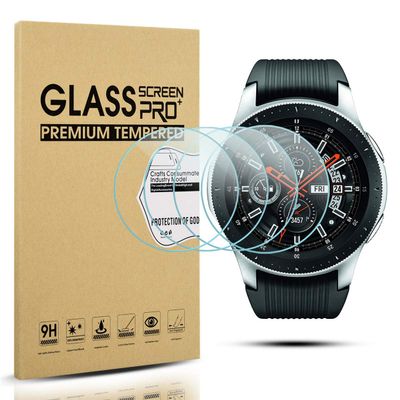 Diruite 4-Pack for Samsung Galaxy Watch 46mm (2018) / Gear S3 Screen Protector Tempered Glass, [2.5D 9H Hardness] [Anti-Scratch] (DO NOT Fit for Galaxy Watch 4 Classic 46mm)