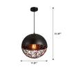 RUNNUP Pendant Lighting Single Light Industrial Wrought Iron Hanging Ceiling Fixture with Metal Global Shade,Black view 2