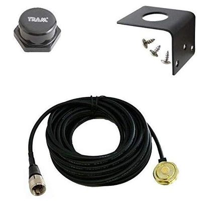 Tram 1250 NMO 3/4" Antenna Mount with 17 feet RG58 Coax Cable, Rain Cap and L Bracket.