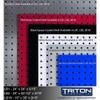 Triton Products LocBoard Square Hole Steel Pegboards - 18 Inch x 36 Inch, Pack of 1 with 18 Pc LocHook Assortment and Mounting Hardware, Blue view 3