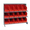 QUANTUM STORAGE SYSTEMS QPRHA-202RD Solid Single Sided 3 Shelves 15 STORE-MORE Red Bins 27" H x 36" W x 12" D view 1