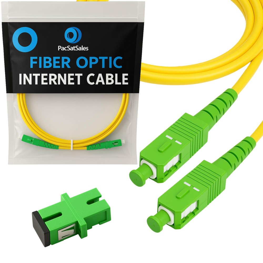 PacSatSales - 3M / 10ft SC/APC Fiber Optic Internet Cable - Simplex - Single Mode Cable & Connector - Replacement Fiber Internet Cable or Optical Extension for Residential Networks