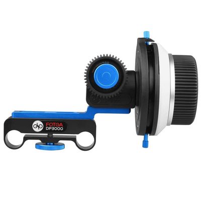 Foto4easy DP3000 DSLR Follow Focus A/B Hard Stops + Speed Crank Handle + Gears for 15mm Rod 5D II III 7D GH2 60D Support All DSLR Camera (Fits 15mm Rail Rod)