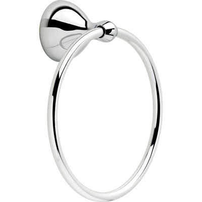 Delta Foundations (1-Pack) Hand Towel Holder Polished Chrome Towel Racks for Bathroom Wall Round Towel Ring Holder for Bath Towel Hanger for Kitchen, Bathroom Accessories FNDS46-PC