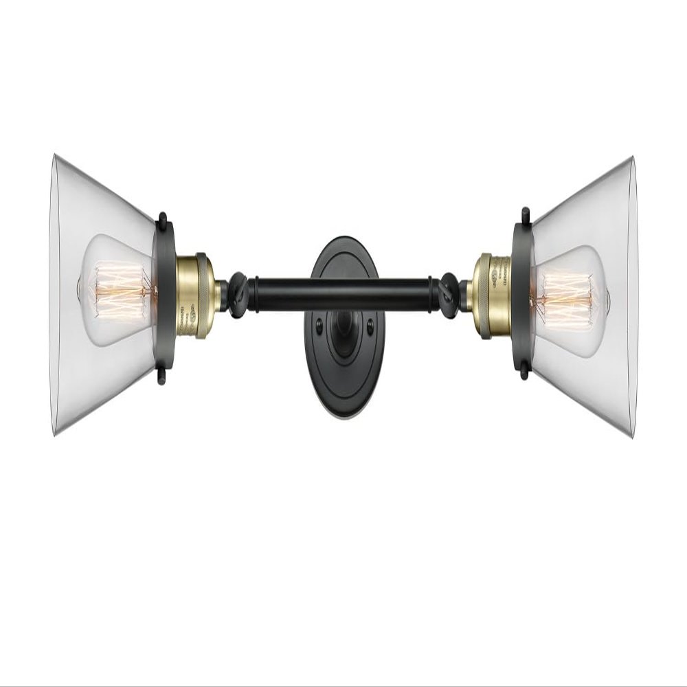 Innovations 208L-BAB-G62-LED 2 Vertical Bath Vanity Light, Black Antique Brass