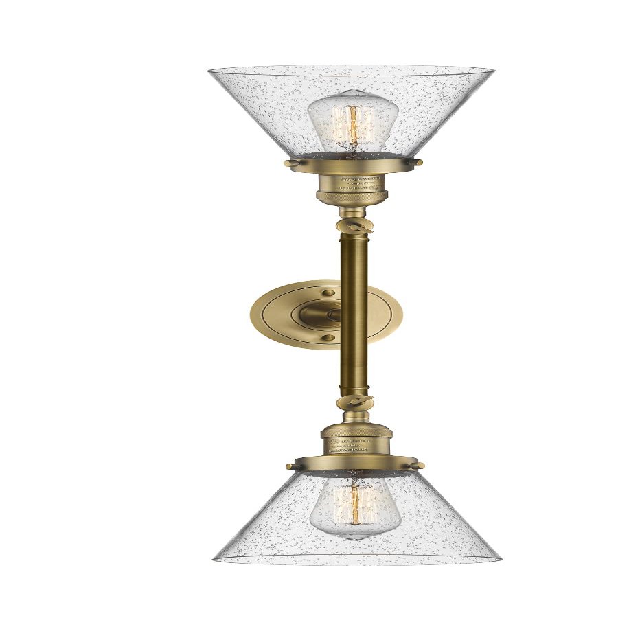 Innovations 208L-BB-G44 2 Vertical Bath Vanity Light, Brushed Brass