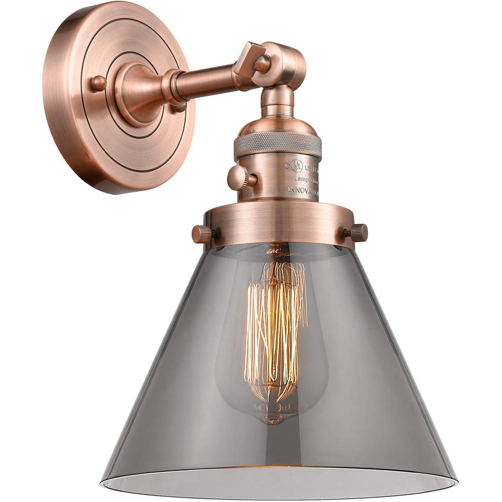 Innovations 203SW-AC-G43 1 Light Sconce with a High-Low-Off Switch, Antique Copper