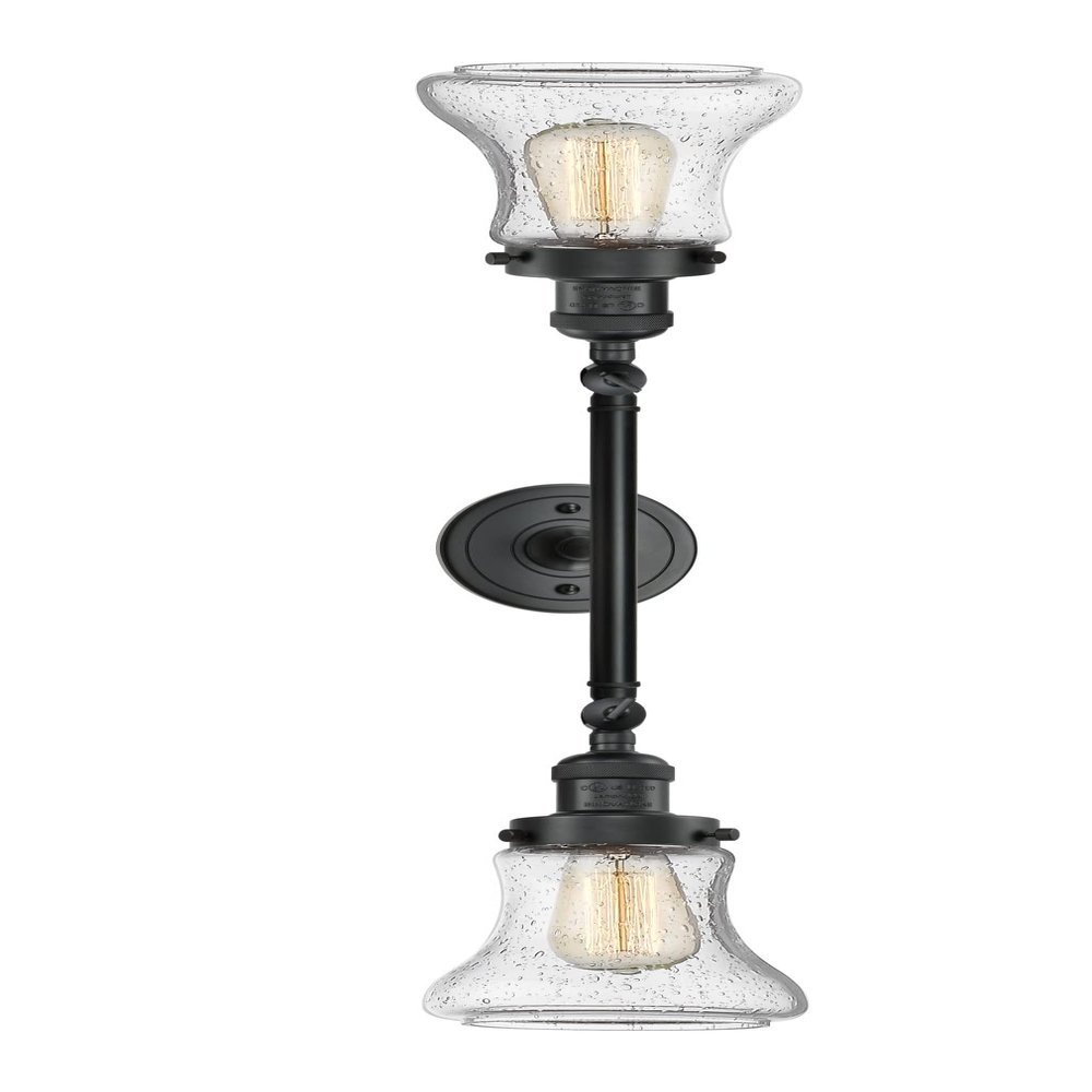 Innovations 208L-BK-G194 2 Vertical Bath Vanity Light, Matte Black