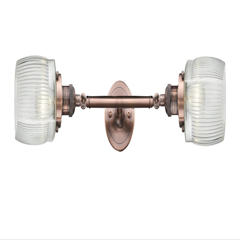 Innovations 208L-AC-G302 2 Vertical Bath Vanity Light, Antique Copper
