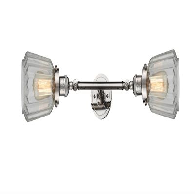 Innovations 208L-PN-G142 2 Vertical Bath Vanity Light, Polished Nickel