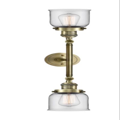 Innovations 208L-AB-G52 2 Vertical Bath Vanity Light, Antique Brass