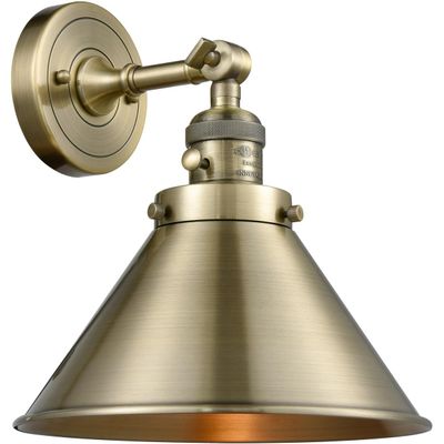 Innovations 203SW-AB-M10-AB 1 Light Sconce with a High-Low-Off Switch, Antique Brass