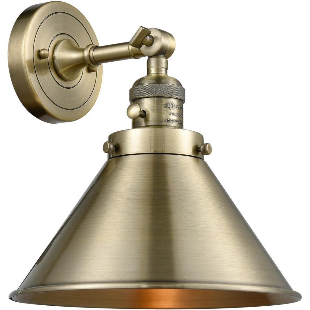 Innovations 203SW-AB-M10-AB 1 Light Sconce with a High-Low-Off Switch, Antique Brass