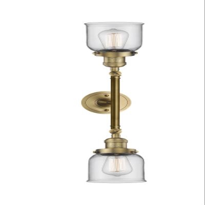 Innovations 208L-BB-G52 2 Vertical Bath Vanity Light, Brushed Brass
