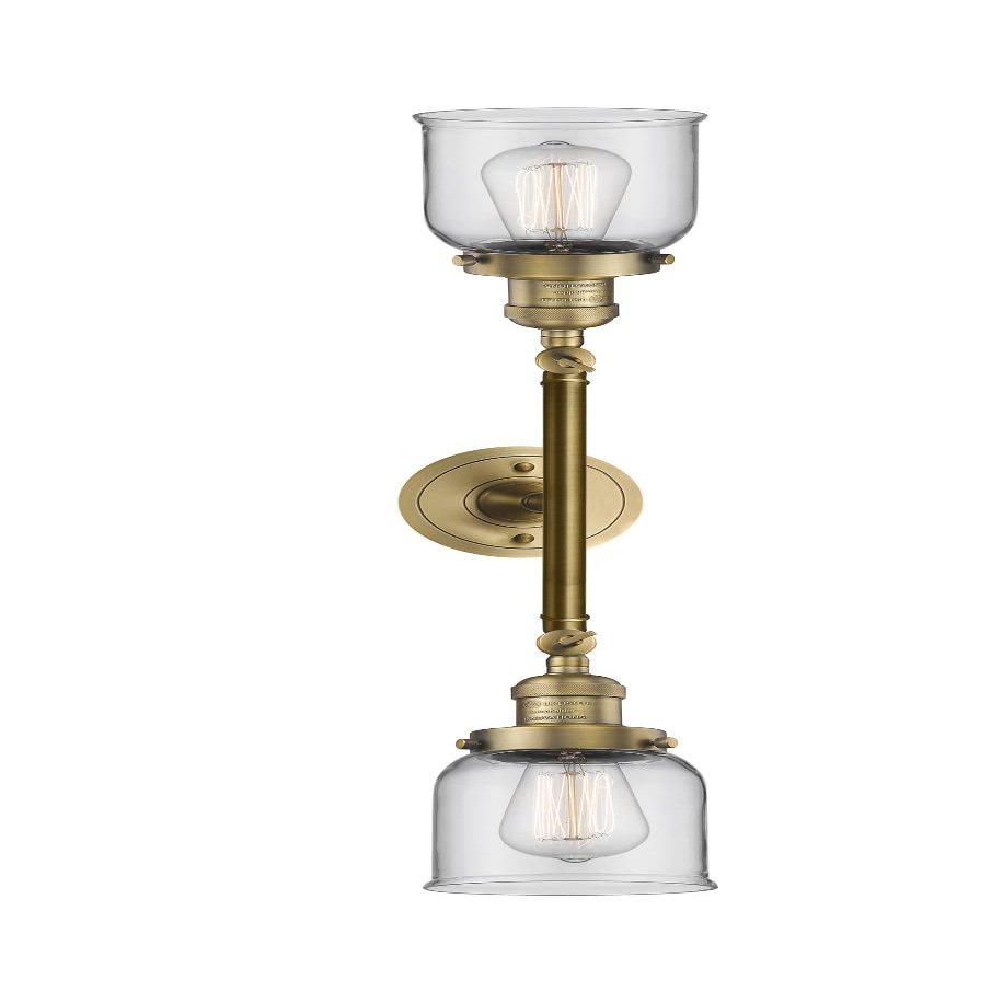 Innovations 208L-BB-G52 2 Vertical Bath Vanity Light, Brushed Brass