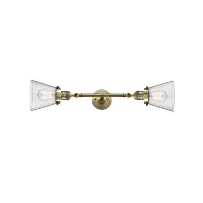 Innovations 208L-AB-G64-LED 2 Vertical Bath Vanity Light, Antique Brass